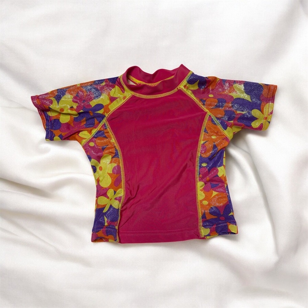 b.t. kids Floral‎ Rash Guard Swim Top Size 3T/2T